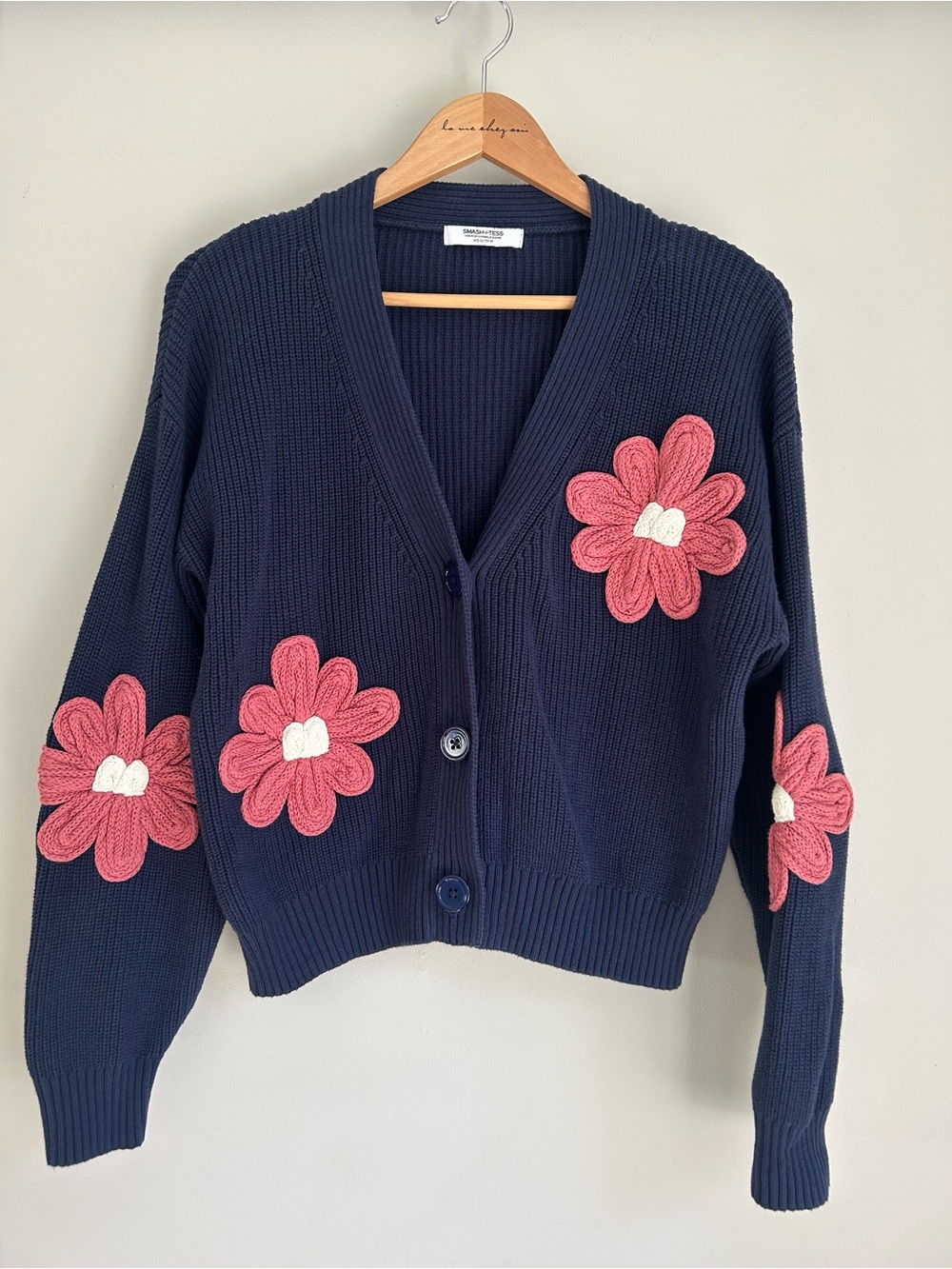 Smash + Tess Nora Daisy 100% Cotton Cardigan Sweater Stretchy Relaxed Oversized